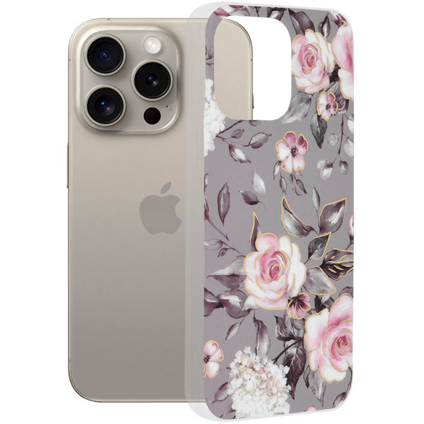 Techsuit - Marble Series - iPhone 15 Pro Max - Bloom of Ruth Gray