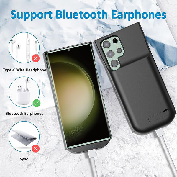 Techsuit - Power Pro Battery Case - Samsung Galaxy S23 Ultra - 6000mAh - Black