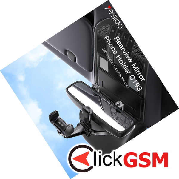 Yesido - Car Holder (C193) - for Rearview Mirror, Adjustable Angle - Black