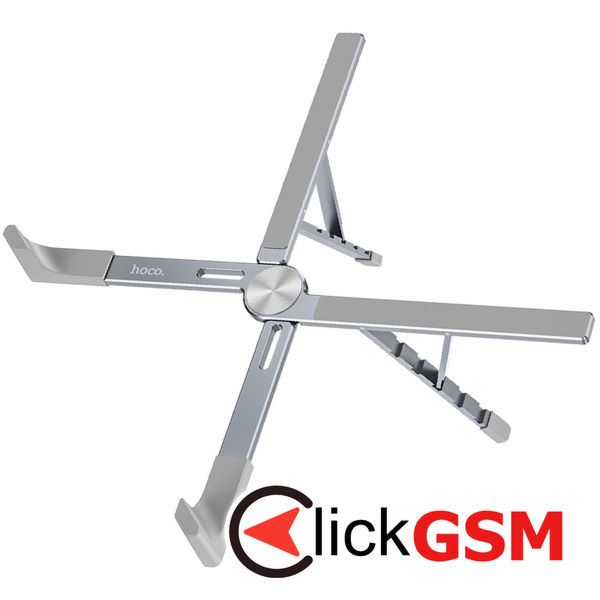 Hoco - Laptop Holder X Bystander (PH51) - Foldable, Adjustable, Aluminium Alloy, Silica Gel, max. 15.6 - Metal Gray