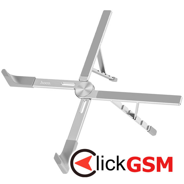 Hoco - Laptop Holder X Bystander (PH51) - Foldable, Adjustable, Aluminium Alloy, Silica Gel, max. 15.6 - Silver