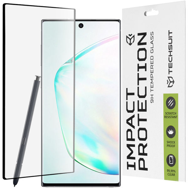 Techsuit - 111D Full Cover / Full Glue Glass / 3D Curved Screen - Samsung Galaxy Note 10 Plus 4G / Note 10 Plus 5G - Black