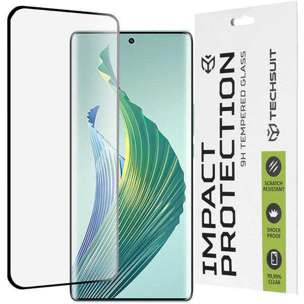 Techsuit - 111D Full Cover / Full Glue Glass / 3D Curved Screen - Honor Magic5 Lite - Black