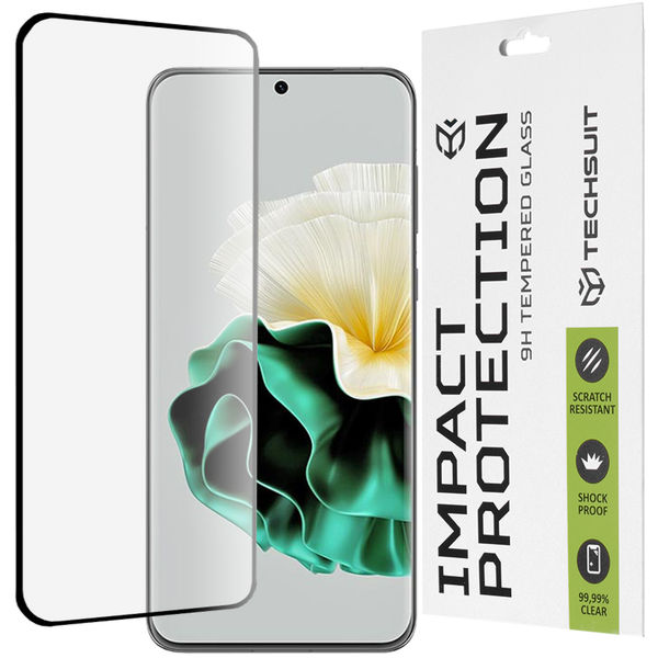 Techsuit - 111D Full Cover / Full Glue Glass / 3D Curved Screen - Huawei P60 - Black