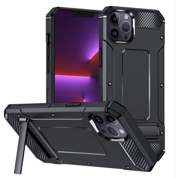 Techsuit - Hybrid Armor Kickstand - iPhone 13 Pro - Black