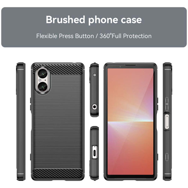 Techsuit - Carbon Silicone - Sony Xperia 5 V - Black