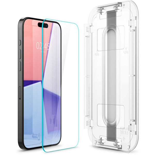 Spigen - Glas.tR EZ-FIT (2 pack) - iPhone 15 Pro - Clear