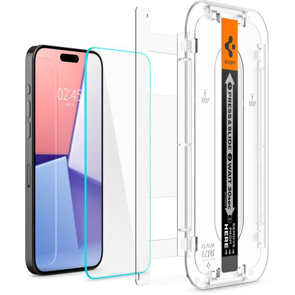 Spigen - Glas.tR EZ-FIT (2 pack) - iPhone 15 Pro - Clear