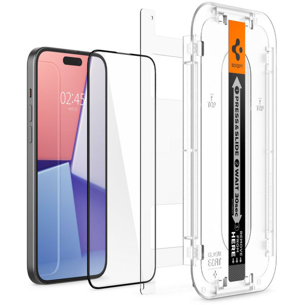 Spigen - Glas.tR EZ-FIT - iPhone 15 - Black