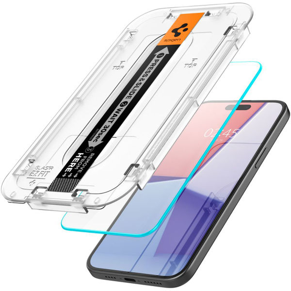 Spigen - Glas.tR EZ-FIT - iPhone 15 - Clear