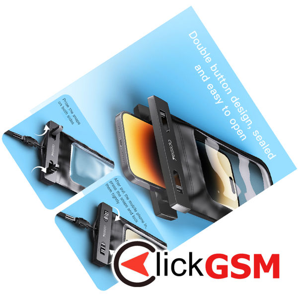 Yesido - Waterproof Case (WB10) - IPX8, for Phone max 6.7 - Black