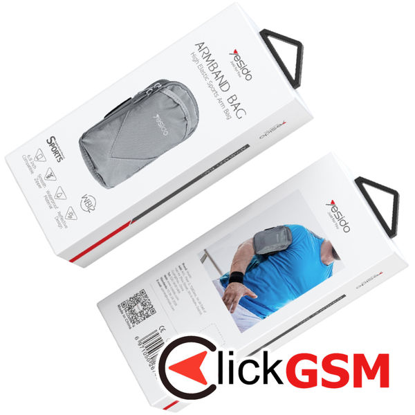 Yesido - Sports Armband (WB12) - with Velcro, for Phones, max 6.8 - Grey