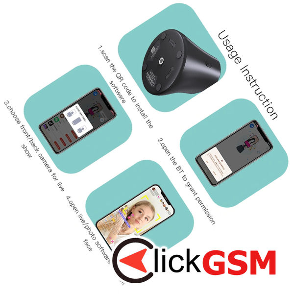 Yesido - Selfie Stick (SF10) - Stable, Intelligent Face Recognition, 360° Rotation - Black