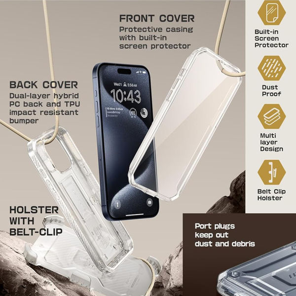 Supcase - Unicorn Beetle Pro - iPhone 15 Pro - Clear
