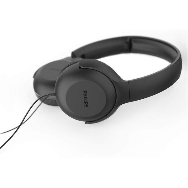 Philips - Wired Headphones (UH201BK/00) - On-Ear, Jack 3.5mm, Foldable, Microphone, Volume Control, 1.2m - Black
