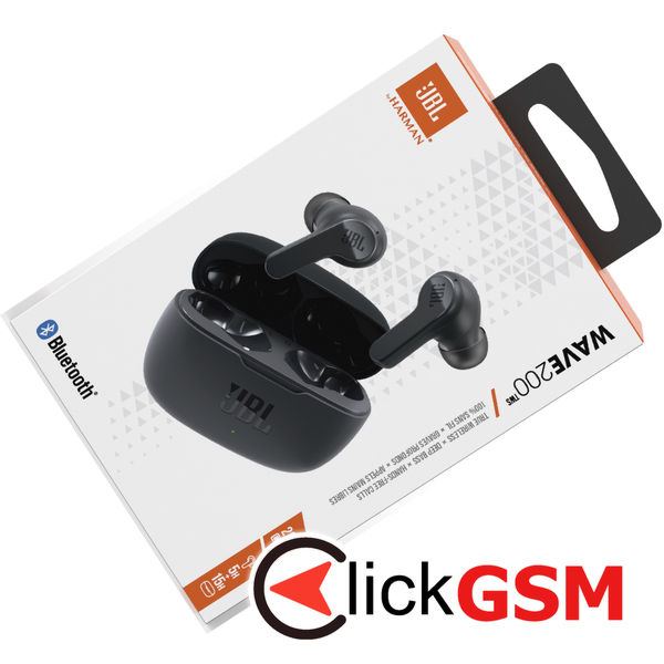 JBL - Wireless Earbuds (Wave 200) - Bluetooth 5.0, True Wireless, Microphone, Voice Assistant, Siri - Black