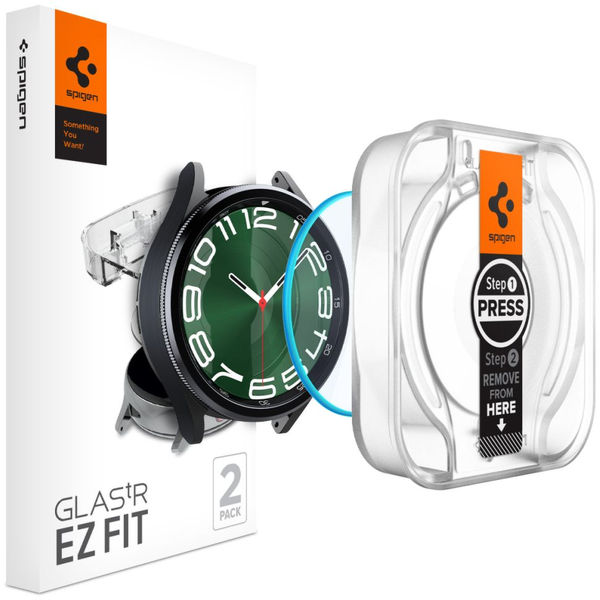 Spigen - Glas.tR EZ Fit (2 pack) - Samsung Galaxy Watch6 Classic 47mm - Clear