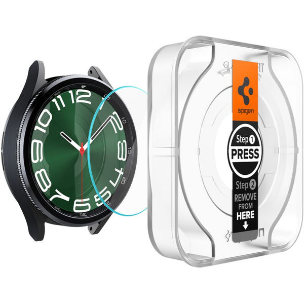 Spigen - Glas.tR EZ Fit (2 pack) - Samsung Galaxy Watch6 Classic 47mm - Clear