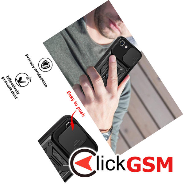 Techsuit - CamShield Series - iPhone 7 / iPhone 8 / iPhone SE 2, SE 2020 / iPhone SE 3, SE 2022 - Black