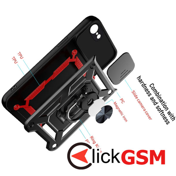 Techsuit - CamShield Series - iPhone 7 / iPhone 8 / iPhone SE 2, SE 2020 / iPhone SE 3, SE 2022 - Black