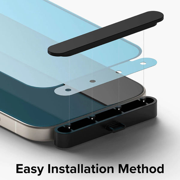 Ringke - Tempered Glass - iPhone 15 Plus / iPhone 16 Plus - Black