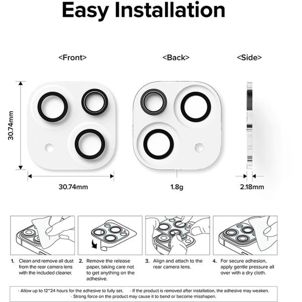 Ringke - Camera Protector Glass (2 pack) - iPhone 15 / iPhone 15 Plus - Clear
