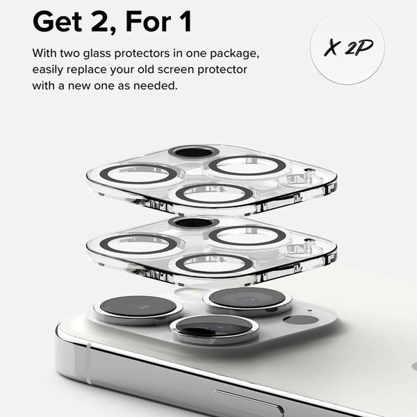 Ringke - Camera Protector Glass (2 pack) - iPhone 15 Pro Max - Clear
