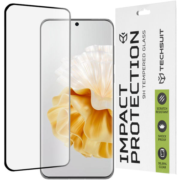 Techsuit - 111D Full Cover / Full Glue Glass / 3D Curved Screen - Huawei P60 Pro - Black