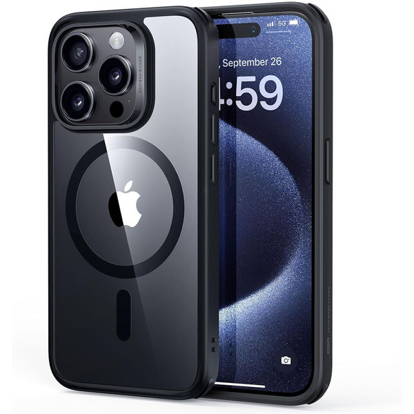 ESR - Classic Hybrid HaloLock - iPhone 15 Pro - Clear Black