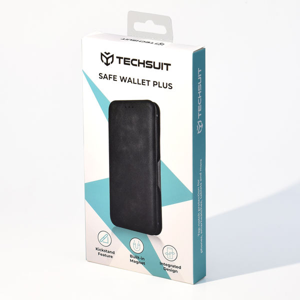 Techsuit - Safe Wallet Plus - Motorola Moto E22s - Black