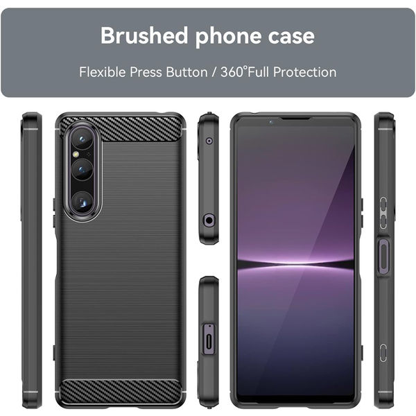 Techsuit - Carbon Silicone - Sony Xperia 1 V - Black