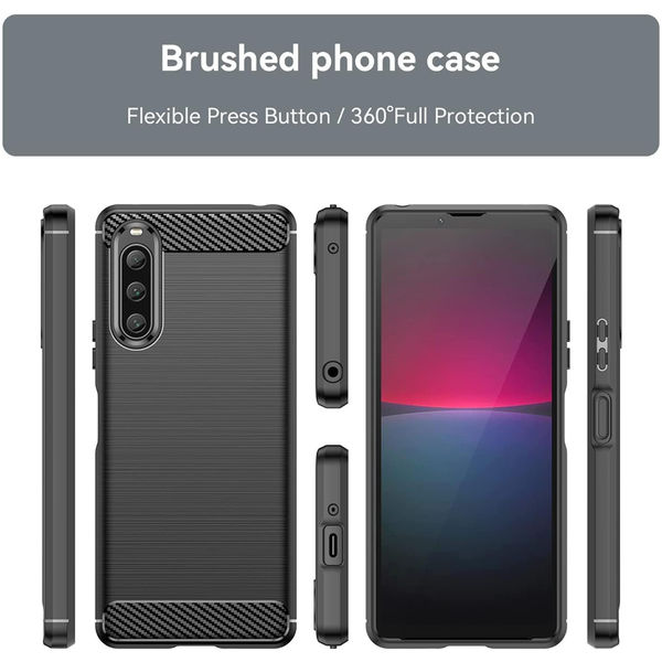 Techsuit - Carbon Silicone - Sony Xperia 10 V - Black