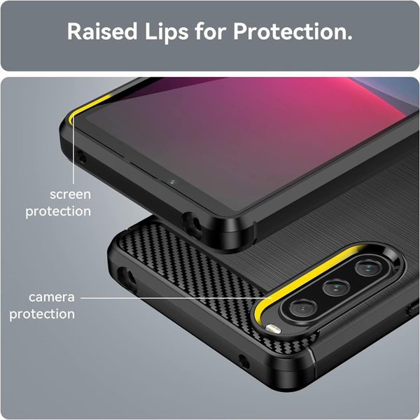 Techsuit - Carbon Silicone - Sony Xperia 10 V - Black