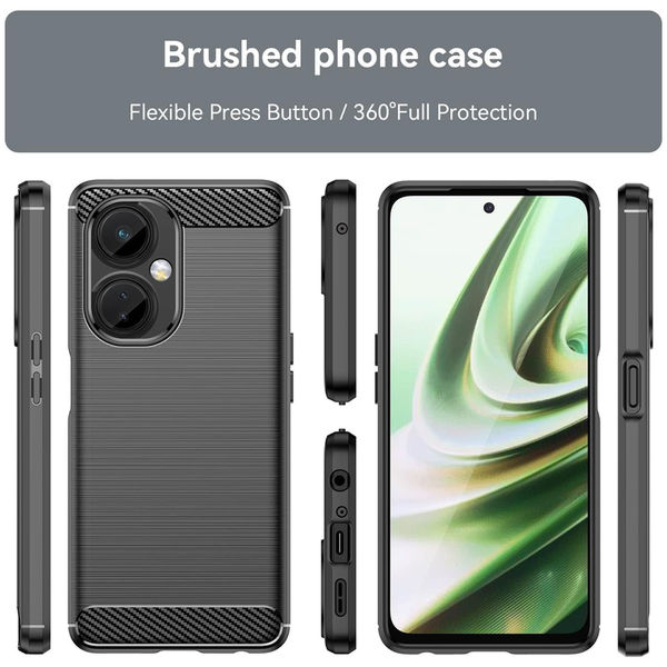 Techsuit - Carbon Silicone - OnePlus Nord CE 3 Lite - Black