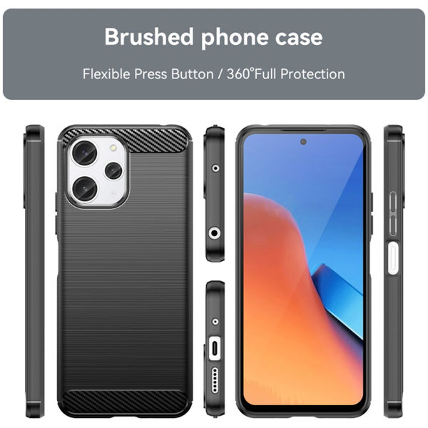 Techsuit - Carbon Silicone - Xiaomi Redmi 12 4G / 12 5G - Black