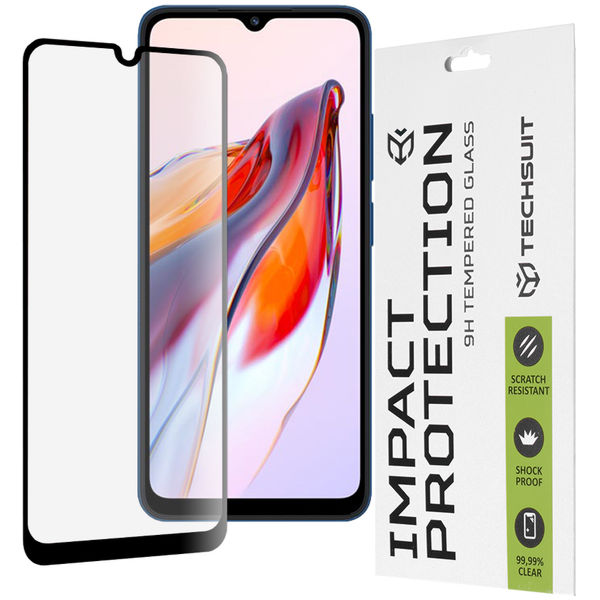 Techsuit - 111D Full Cover / Full Glue Glass - Xiaomi Redmi 10C / Redmi 12C / Poco C40 - Black