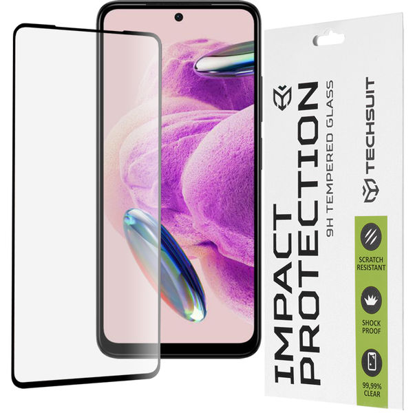 Techsuit - 111D Full Cover / Full Glue Glass - Xiaomi Redmi Note 12S - Black