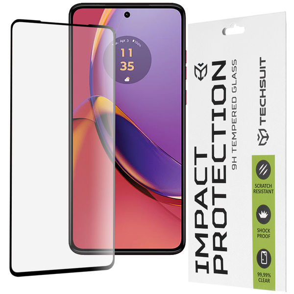 Techsuit - 111D Full Cover / Full Glue Glass - Motorola Moto G84 - Black