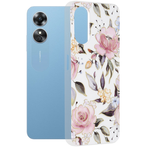Techsuit - Marble Series - Oppo A17 - Chloe White