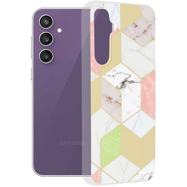 Techsuit - Marble Series - Samsung Galaxy S23 FE - Purple Hex