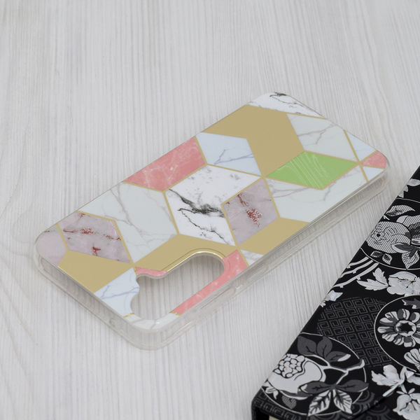 Techsuit - Marble Series - Samsung Galaxy S23 FE - Purple Hex