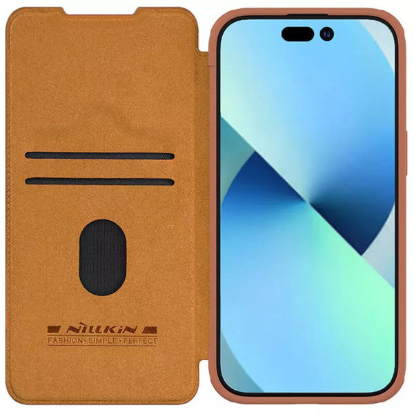 Nillkin - Qin Leather Case - iPhone 15 Plus - Brown