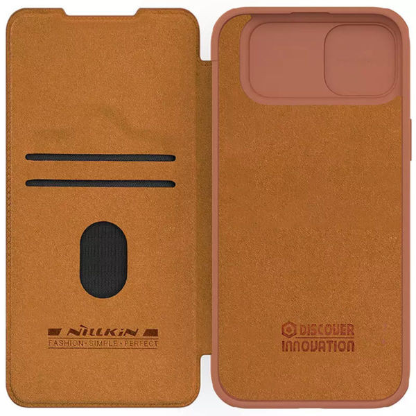 Nillkin - Qin Leather Case - iPhone 15 Plus - Brown