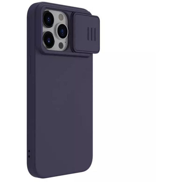 Nillkin - CamShield Silky MagSafe Silicone - iPhone 15 Pro Max - Dark Night Purple