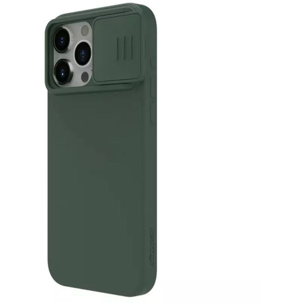 Nillkin - CamShield Silky MagSafe Silicone - iPhone 15 Pro Max - Foggy Green