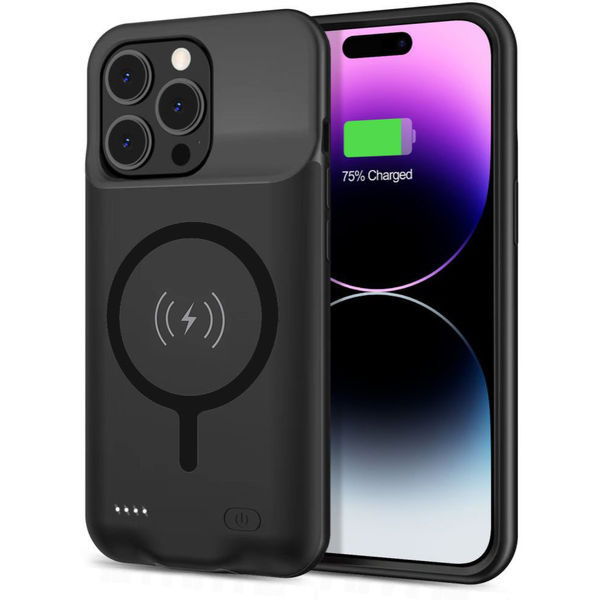 Techsuit - Power Pro MagSafe Battery Case - iPhone 15 Pro - 7000mAh - Black