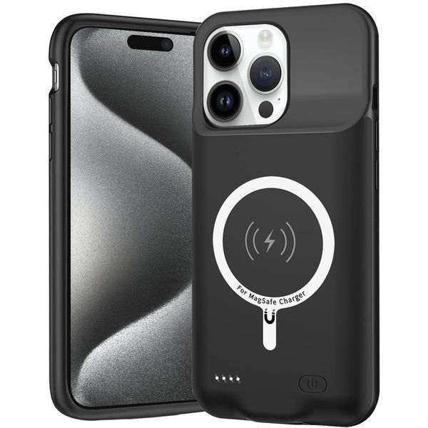 Techsuit - Power Pro MagSafe Battery Case - iPhone 15 Pro - 7000mAh - Black