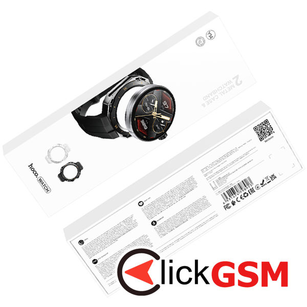 Hoco - SmartWatch Smart Sports (Y14) - with 2 Metal Cases and Watchbands, TFT 1.32 inch, Bluetooth 5.0, IP68, 200mAh - Black