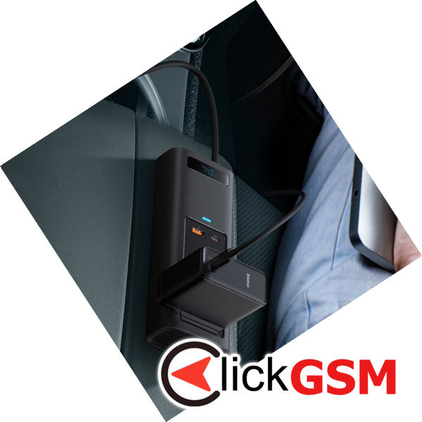 Baseus - In-Car Inverter (CRNBQ-A01) - USB, Type-C, CN/EU Plug, Digital Display, 220V, 150W - Black