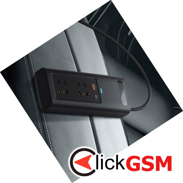 Baseus - In-Car Inverter (CRNBQ-A01) - USB, Type-C, CN/EU Plug, Digital Display, 220V, 150W - Black